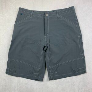 Kuhl Mens Shorts 38 Gray Renegade Nylon Stretch Outdoor Hiking Zip Pocket 12"